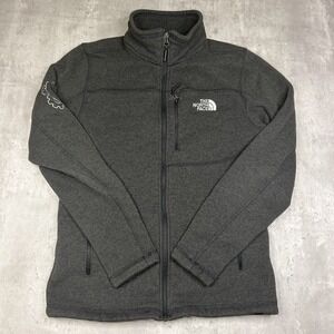 The North Face Gordon Lyons Jacket Mens M Gray Full Zip Fleece Knit Sweater